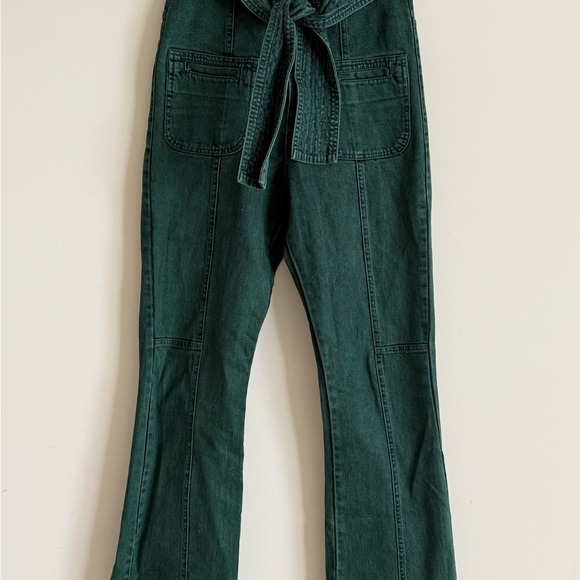 Cruise Designer Womens Tie Waist Green Stone Wash Jeans Size 38 - Picture 2 of 12